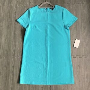 Electric Aqua Blue T-Shirt Style Dress